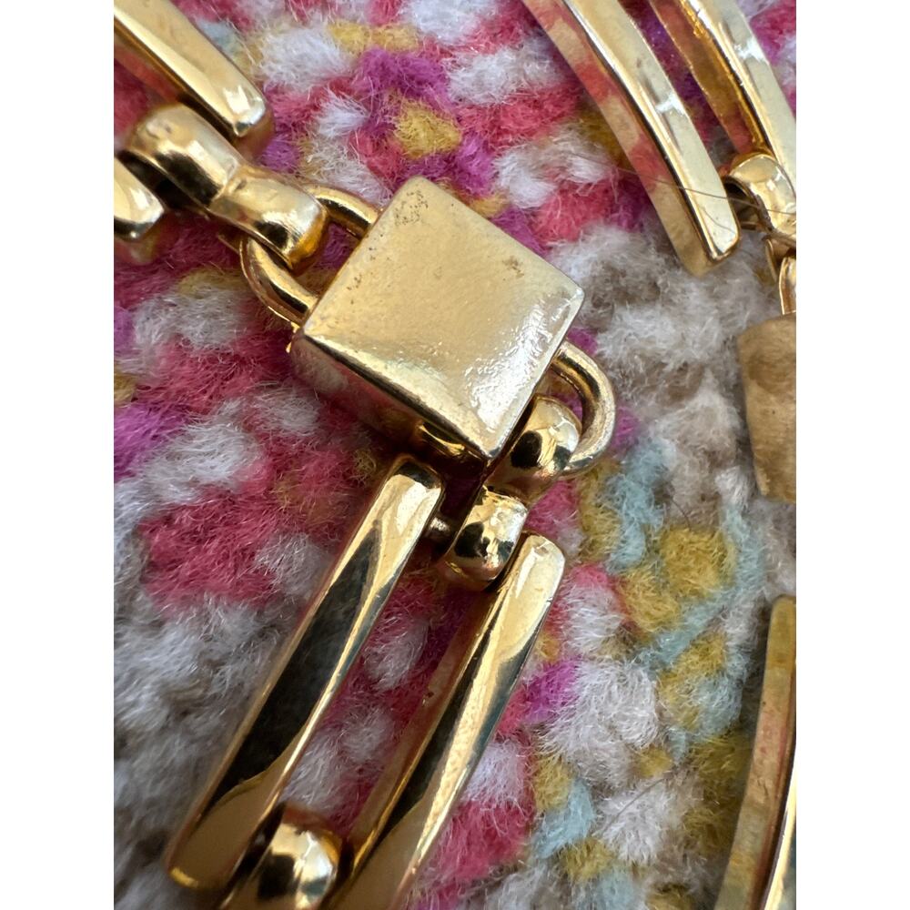 Gold Tone Solid Square Curved Rectangle Chain Bel… - image 7